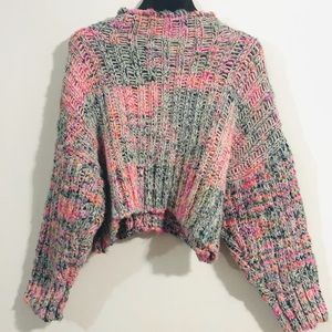 Free People Chunky Speckle Pastel Crop Knit Jumper